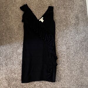 Elegant Little Black Dress with Ruffle